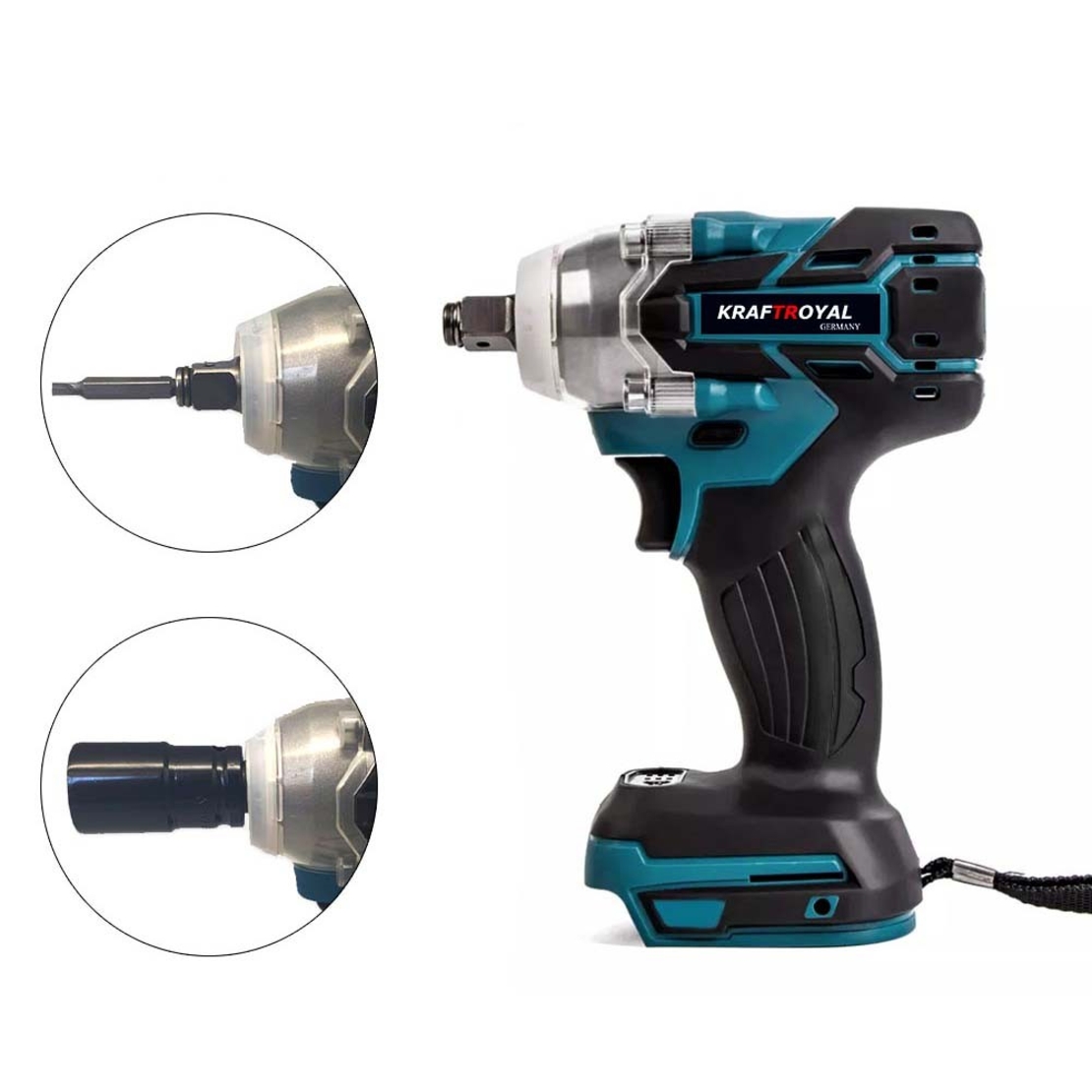 НЕМСКО ПРОМО Акумулаторен Комбиниран Гайковерт / Импакт и Хидравличен Крик 2 тона 135-320мм KRAFT ROYAL 36V 8,0AH 2 Батерии + ЛЕД ФЕНЕР