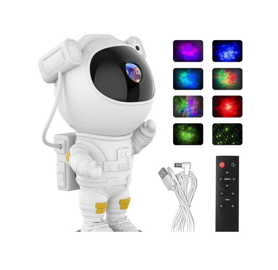 НЕМСКА Интерактивна играчка за прожектиране на космоса, Астронавт STARBOY, Таймер за изключване + ЛЕД ФЕНЕР
