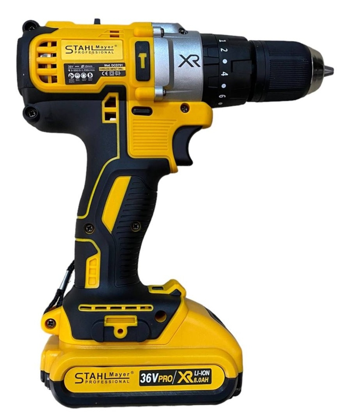 НЕМСКИ Акумулаторен Винтоверт STAHLMAYER XR 36V 8,0AH + Инструменти в Куфар + ЛЕД ФЕНЕР