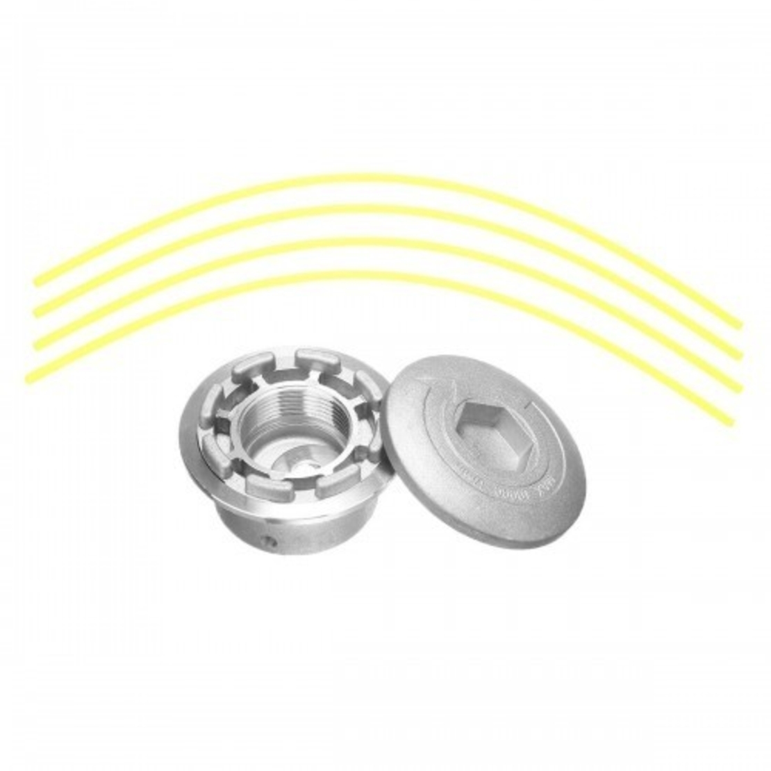 НЕМСКА Алуминиева тримерна глава със корда + ЛЕД ФЕНЕР