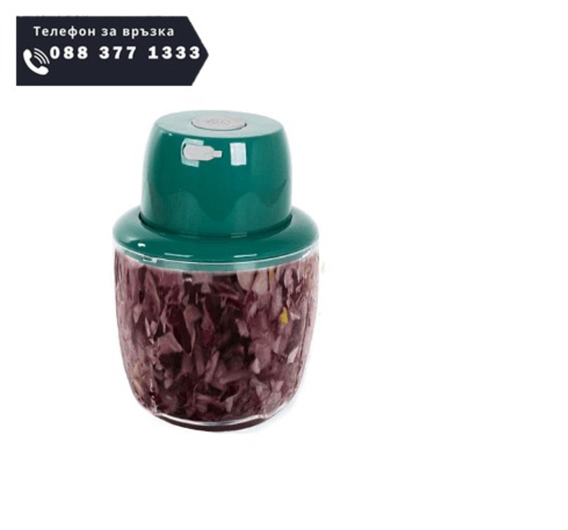 НЕМСКИ Безжичен електрически чопър за ядки и подправки, Мини, USB зареждане + ЛЕД ФЕНЕР