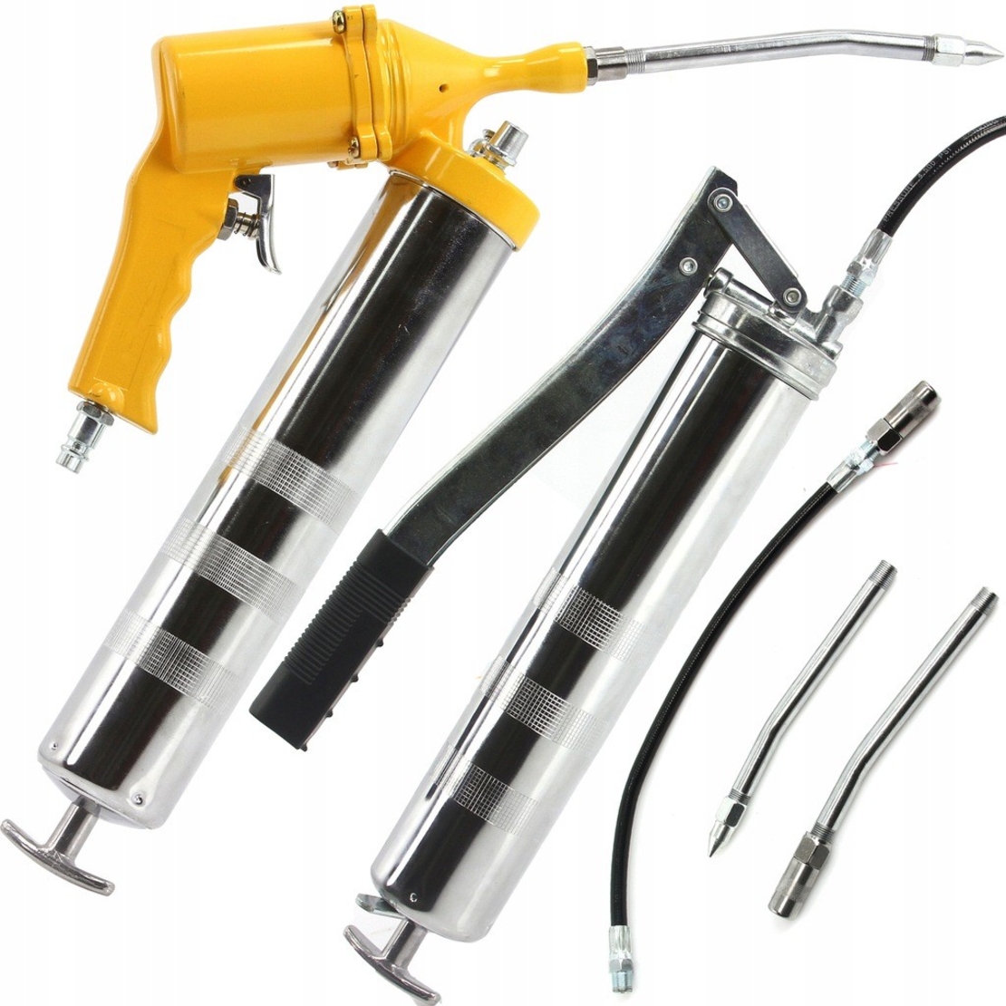 НЕМСКИ Пневматичен пистолет за ръчно смазване 400 мл – такаламит Mar-Pol + ЛЕД ФЕНЕР