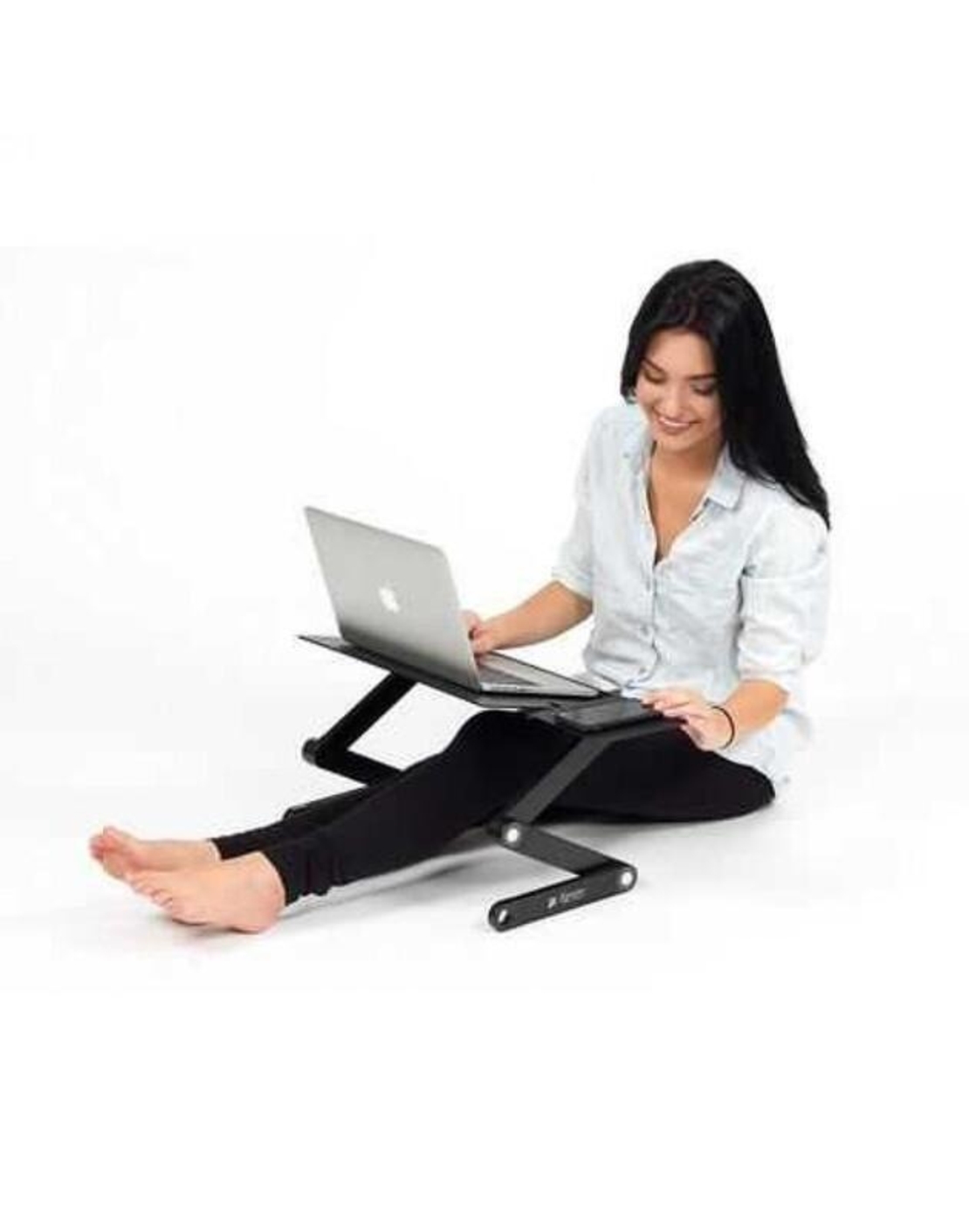 НЕМСКА Подвижна маса за лаптоп T8 алуминии + ЛЕД ФЕНЕР