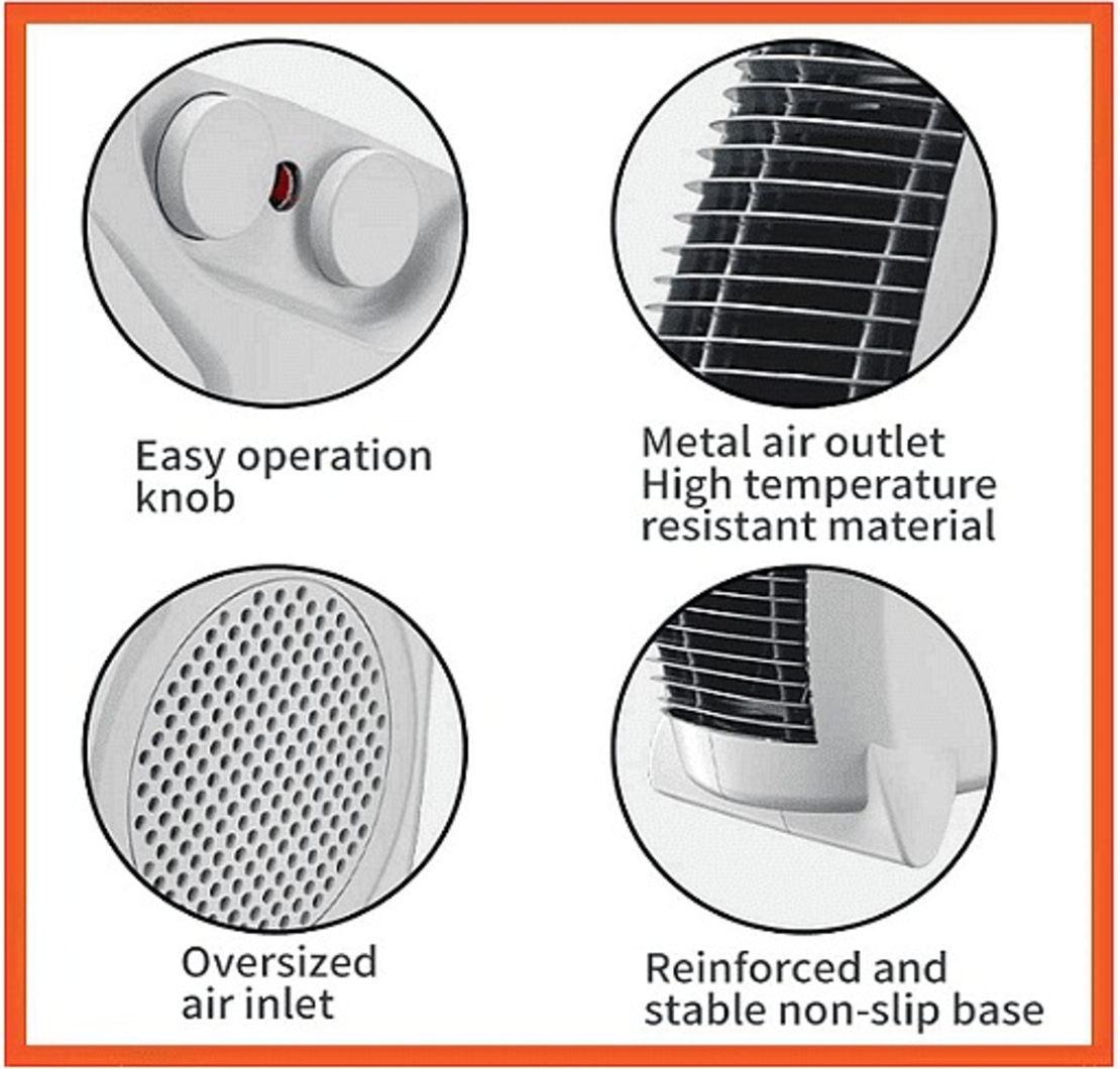 НЕМСКА Вентилаторна печка, 2000W, Бяла + ЛЕД ФЕНЕР