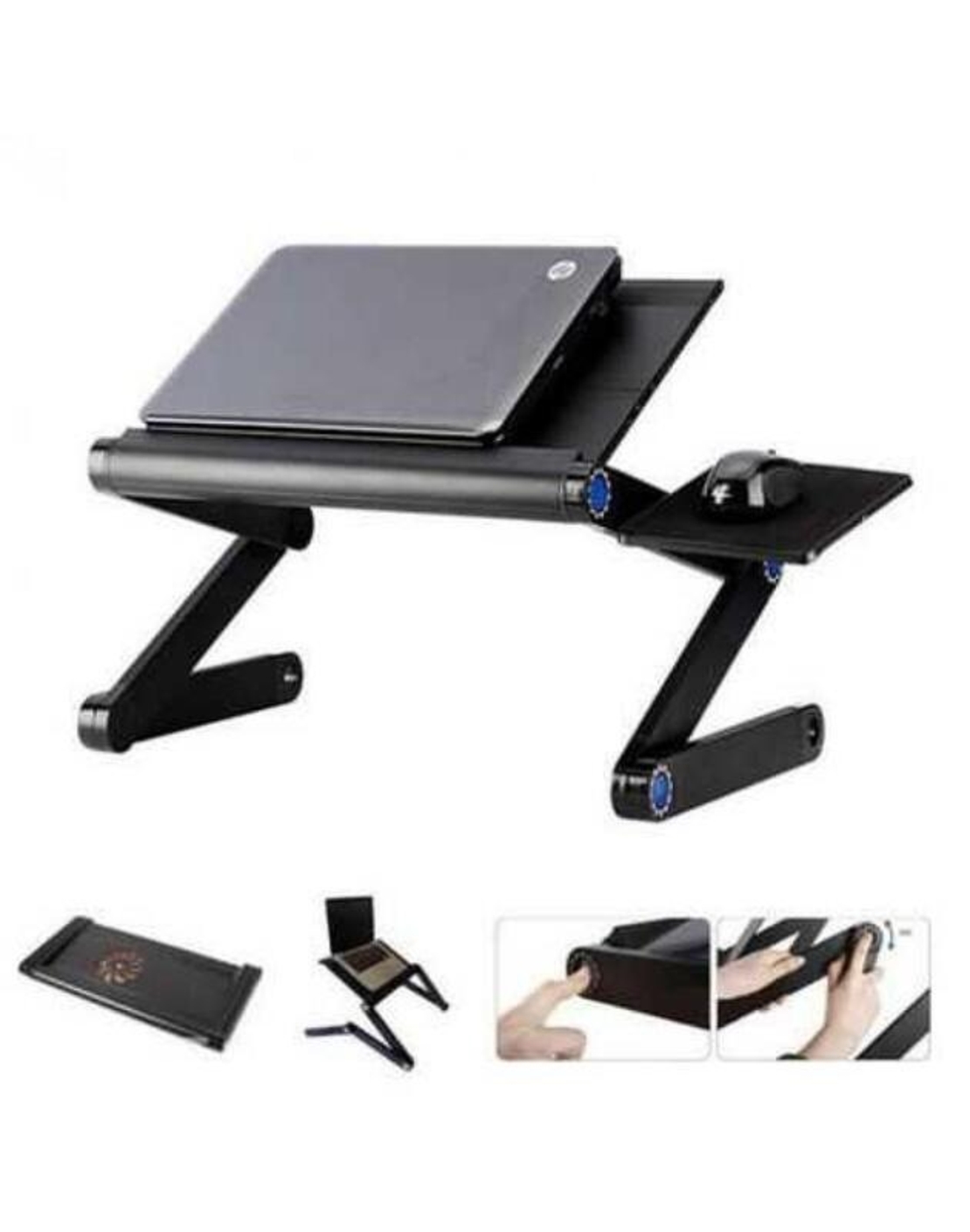 НЕМСКА Подвижна маса за лаптоп T8 алуминии + ЛЕД ФЕНЕР