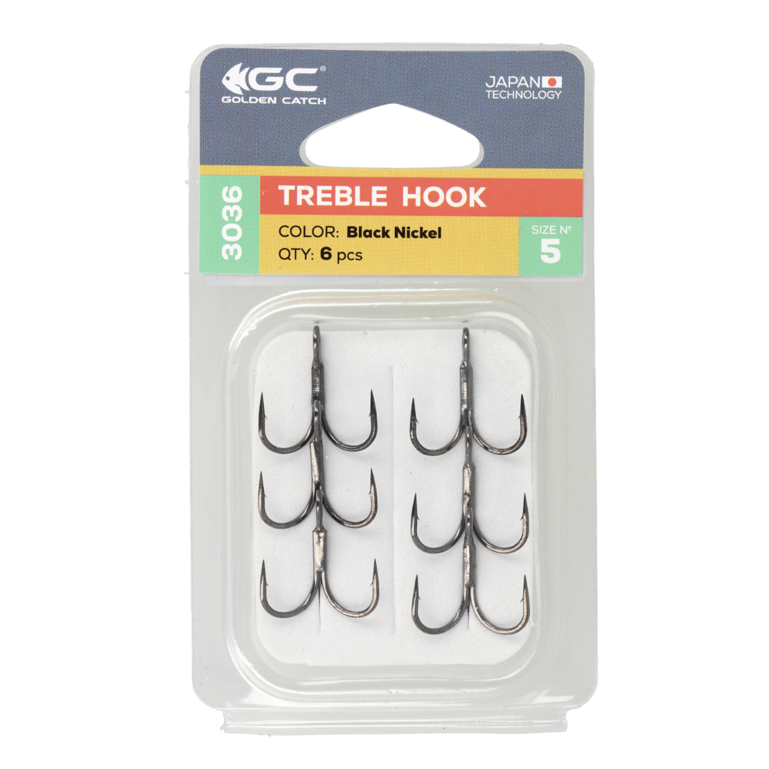 Golden Catch Treble Hook 3036BN №5(6pcs)