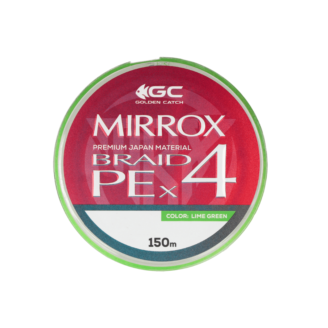 Golden Catch Braided Line Mirrox PE X4 150m Lime Green #1.5