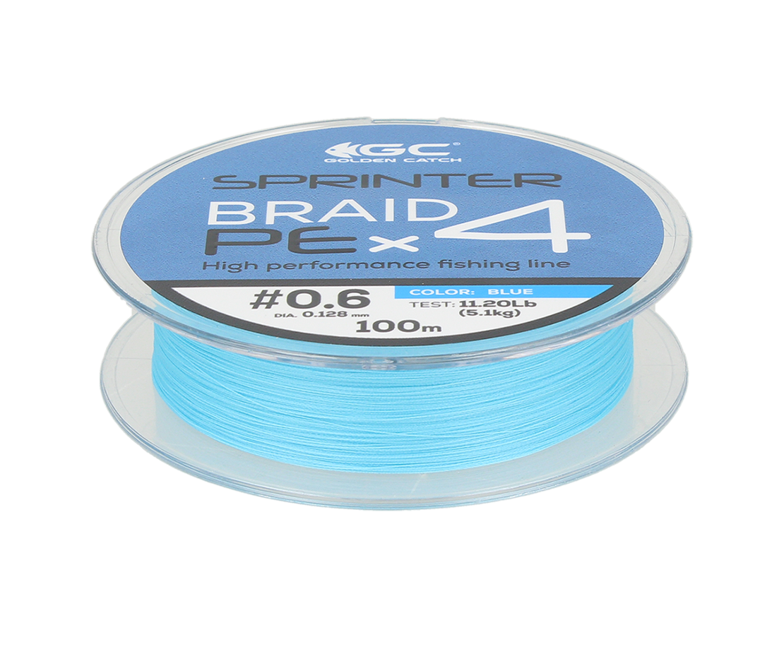 Golden Catch Braided Line Sprinter PE X4 100m Blue #2.0