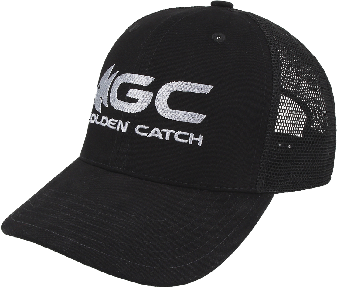 Golden Catch Cap Trucker With Mesh Black