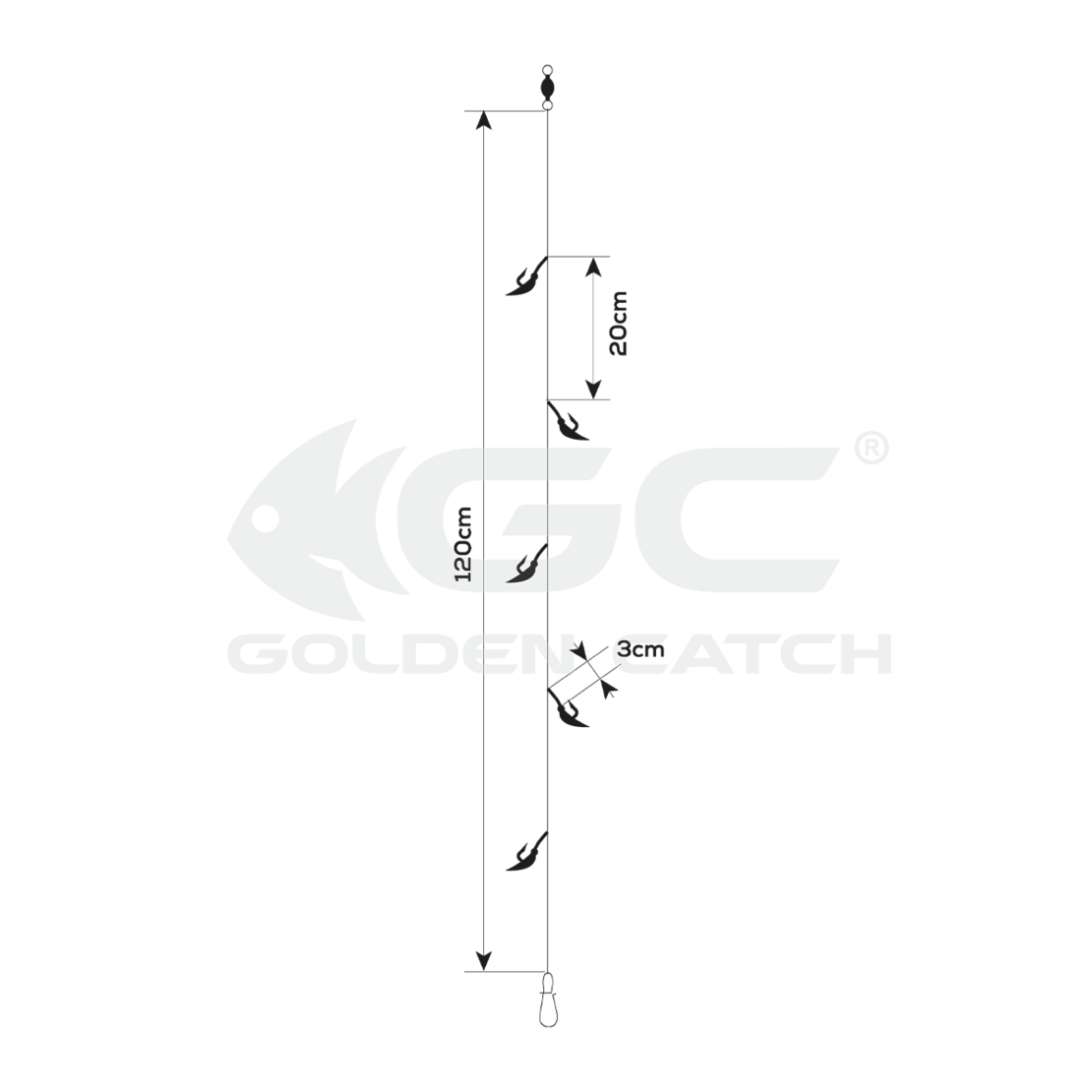 Golden Catch Aji Sabiki S305 №8 Green(5 hooks)