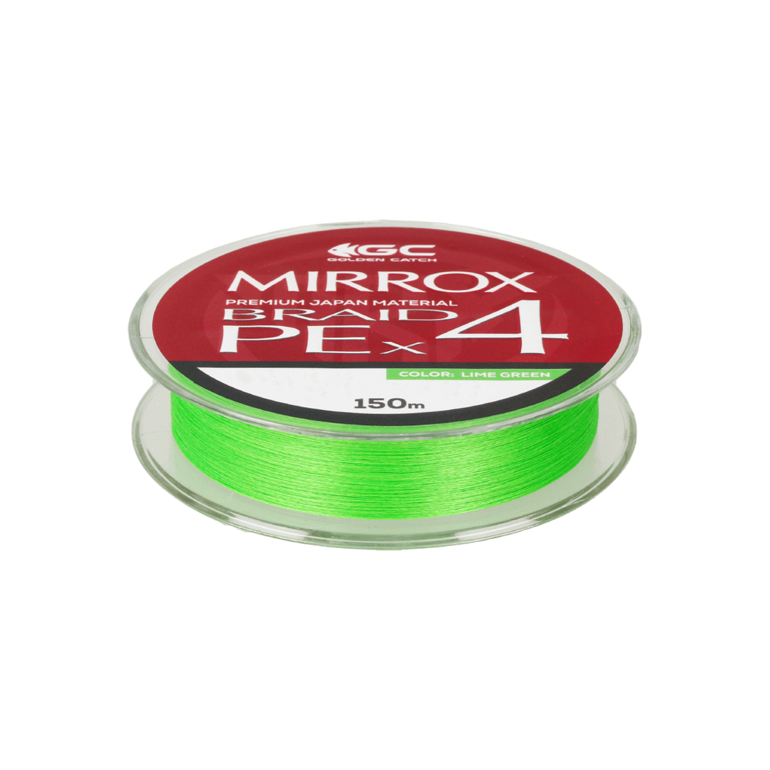 Golden Catch Braided Line Mirrox PE X4 150m Lime Green #0.6