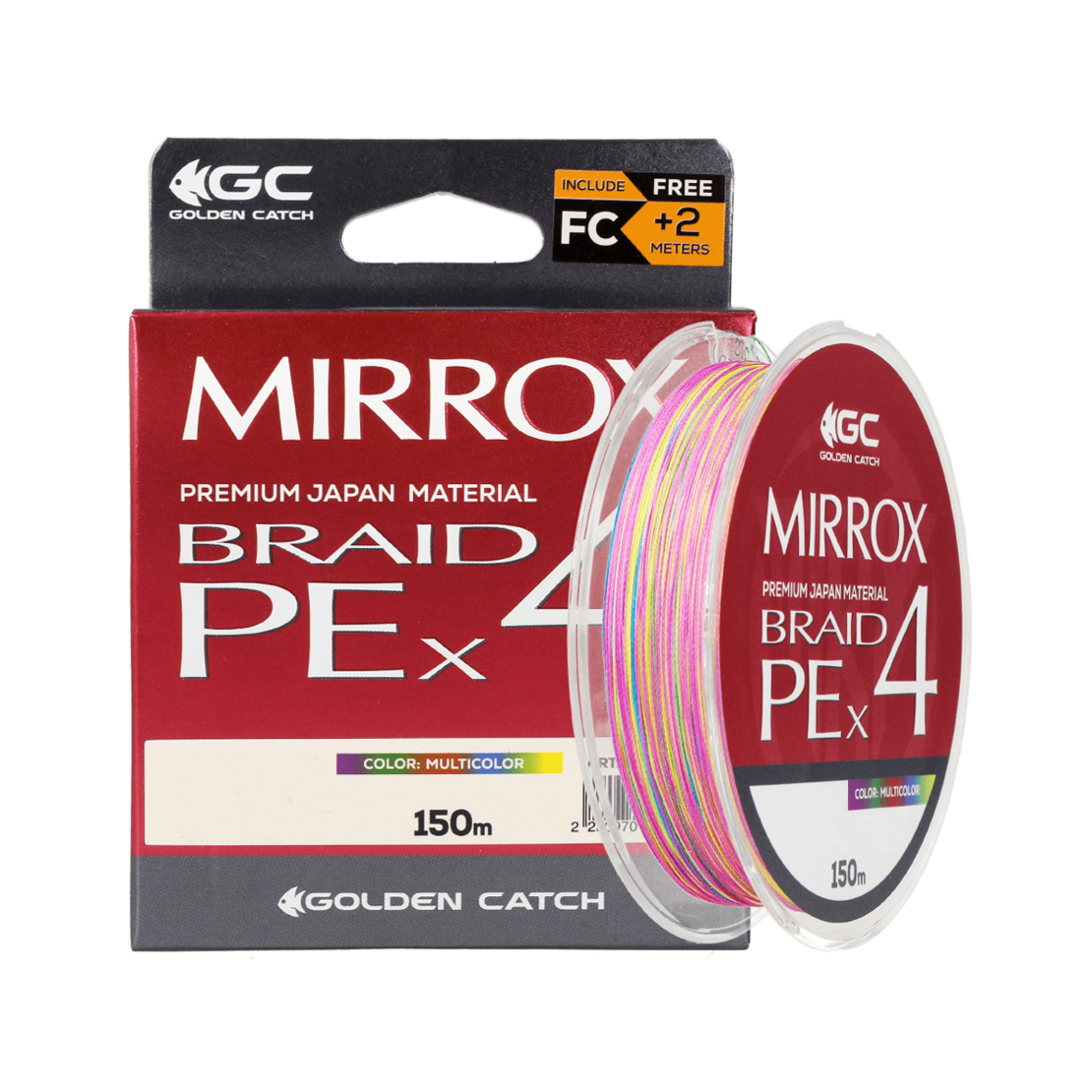 Golden Catch Braided Line Mirrox PE X4 150m Multicolor #1.5