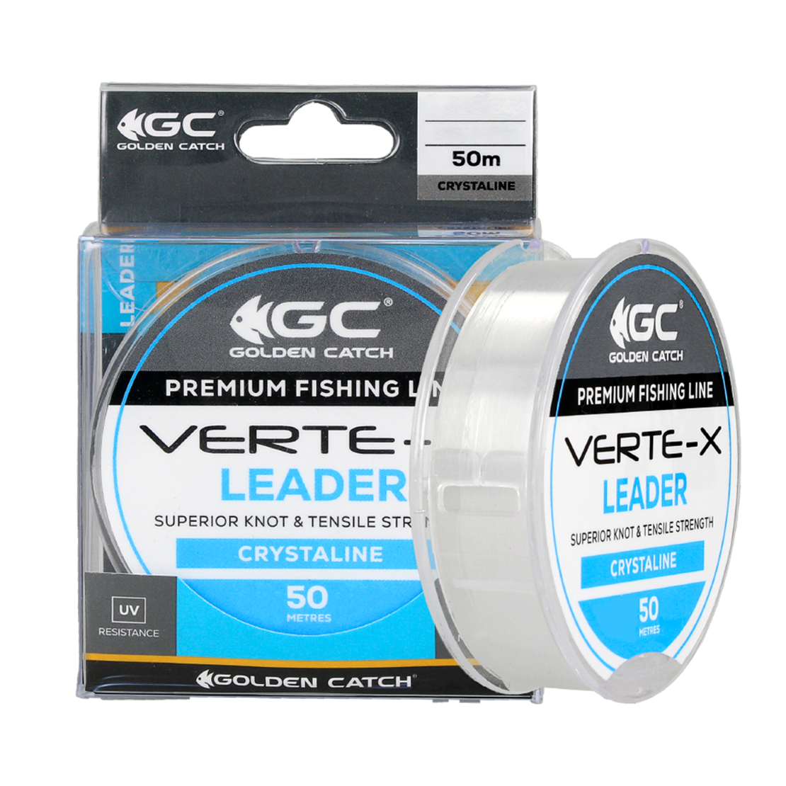 Golden Catch Nylon Line Verte-X Leader 50m Crystaline 0.104mm