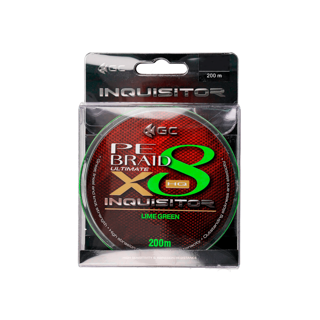 Golden Catch Braided Line Inquisitor PE X8 200m Lime Green #0.8
