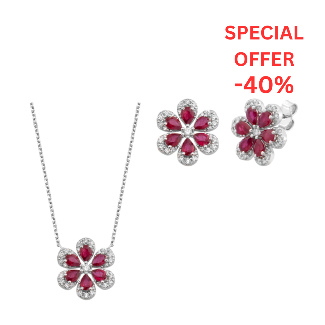 1.55 ct Set with rubies and diamonds