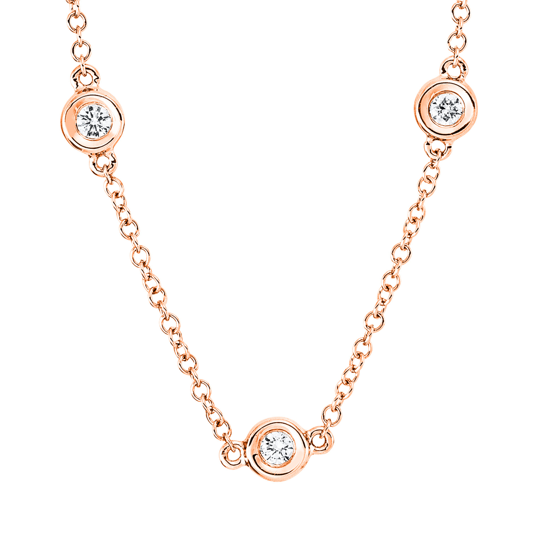 0.45 ct Rose gold diamond necklace