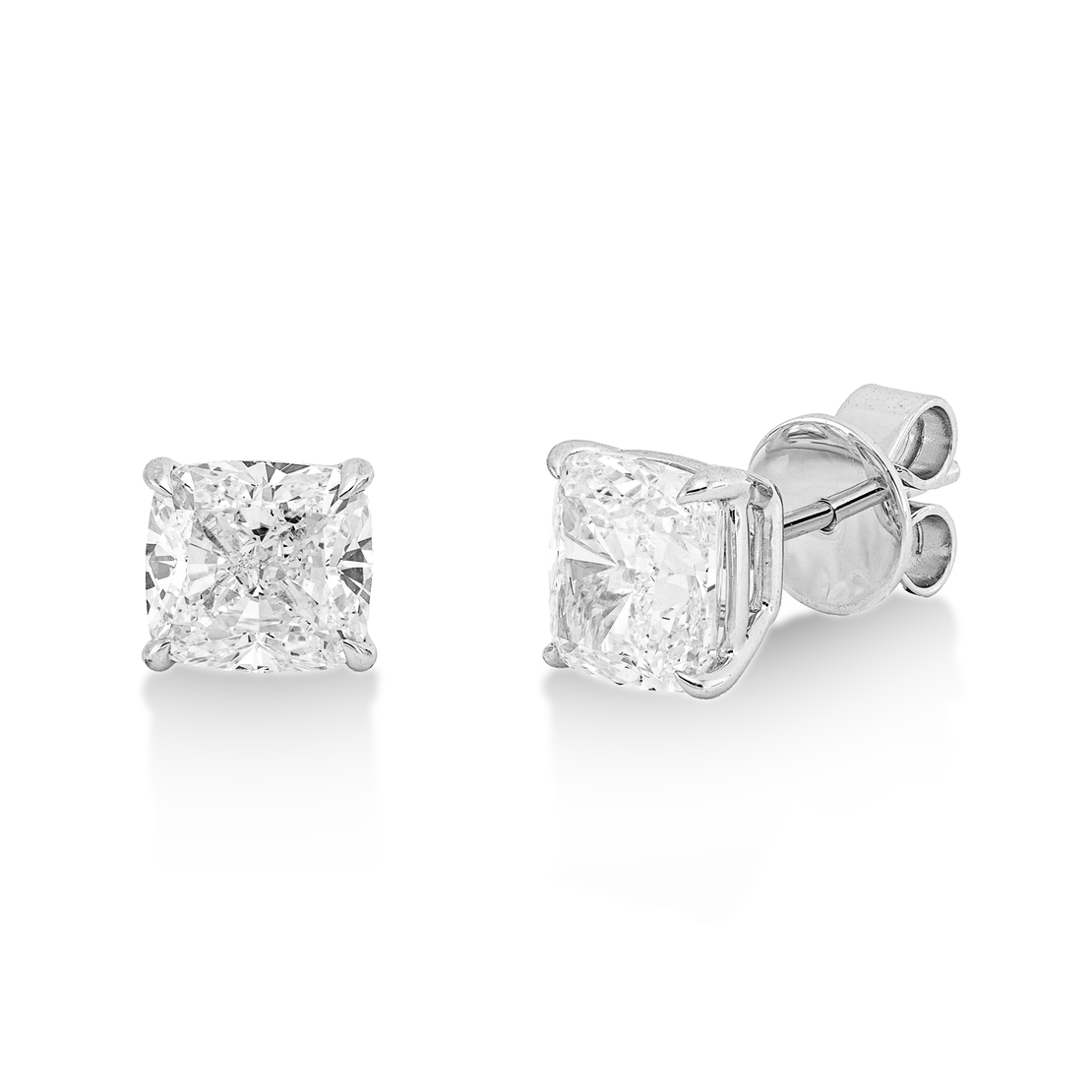 3.00 ct Cushion cut diamond earrings