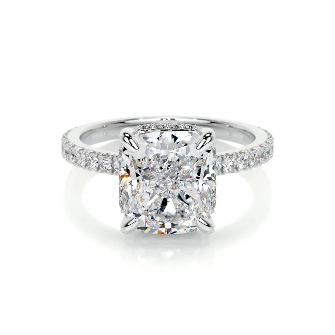 3.41 ct Cushion cut diamond ring