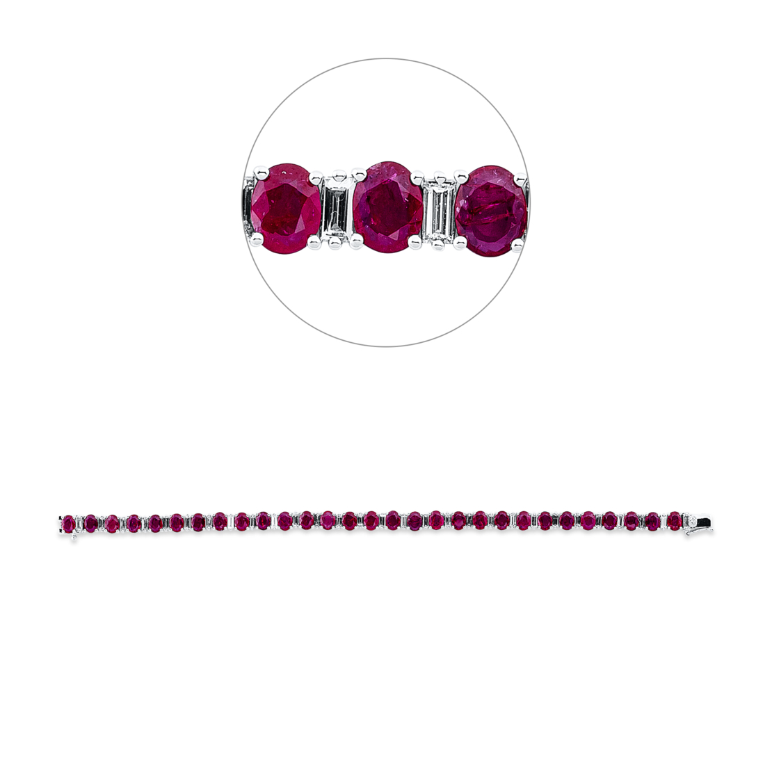 11.41 ct Bracelet with rubies and diamonds