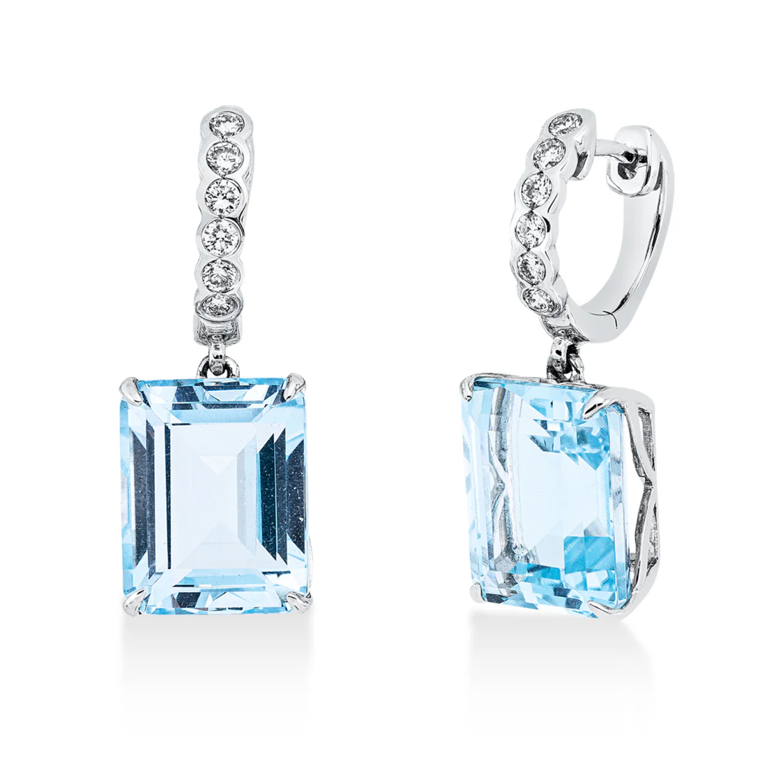 13.23 ct Earrings with diamonds and topaz