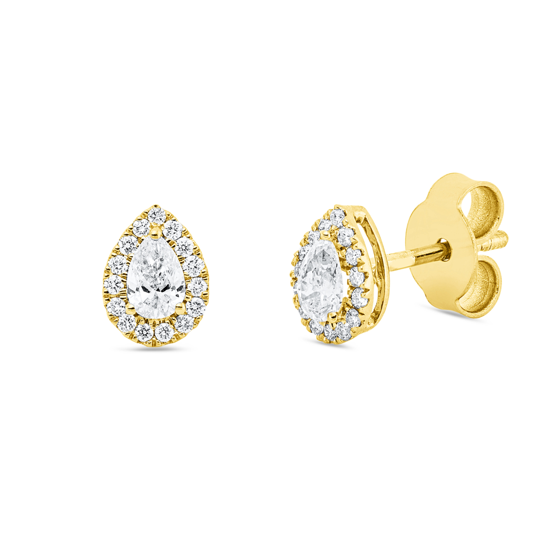 0.41 ct Diamond earrings in yellow gold