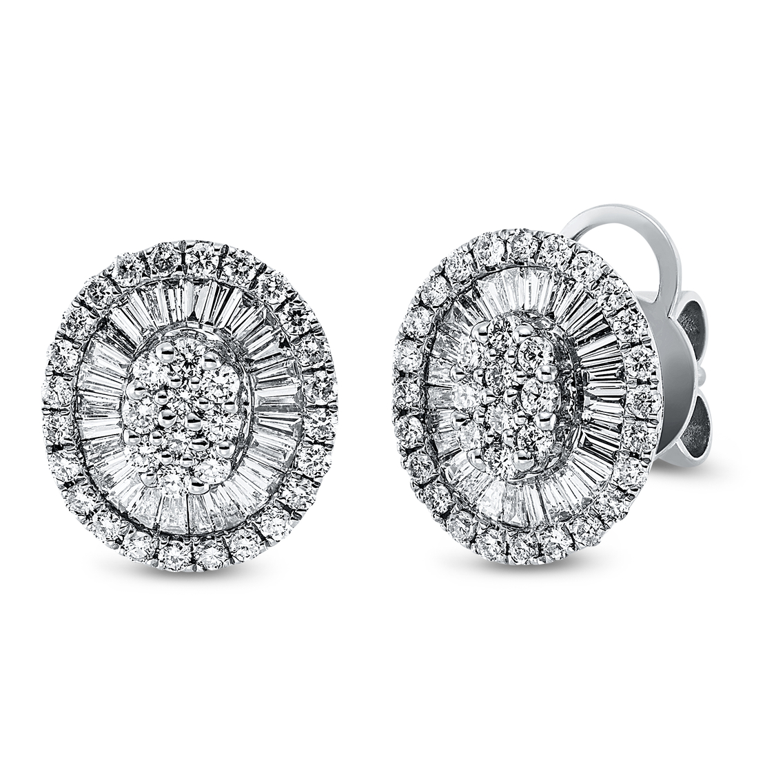 1.03 ct Diamond earrings on white gold