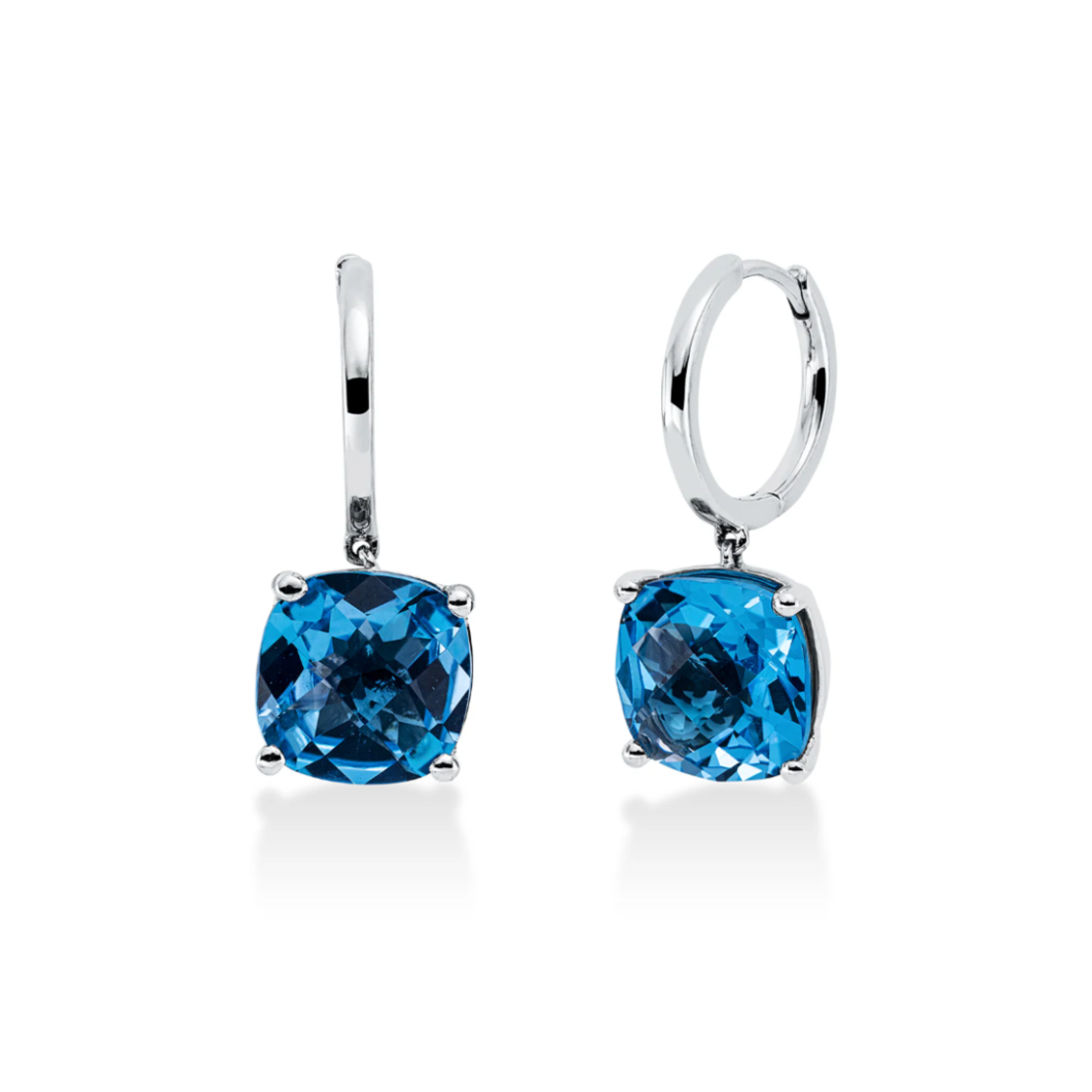 9.02 ct White gold earrings with topaz