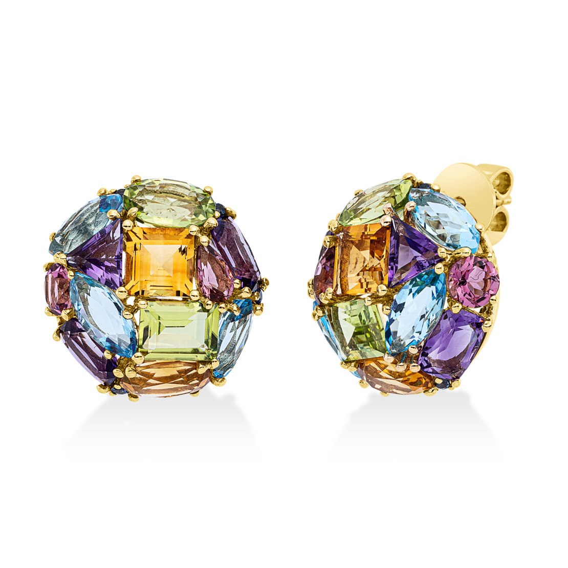 13.12 ct Earrings with peridote and sapphires