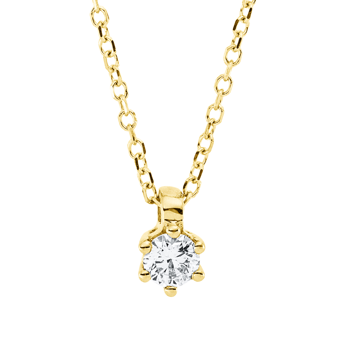 0.09 ct Diamond necklace in yellow gold