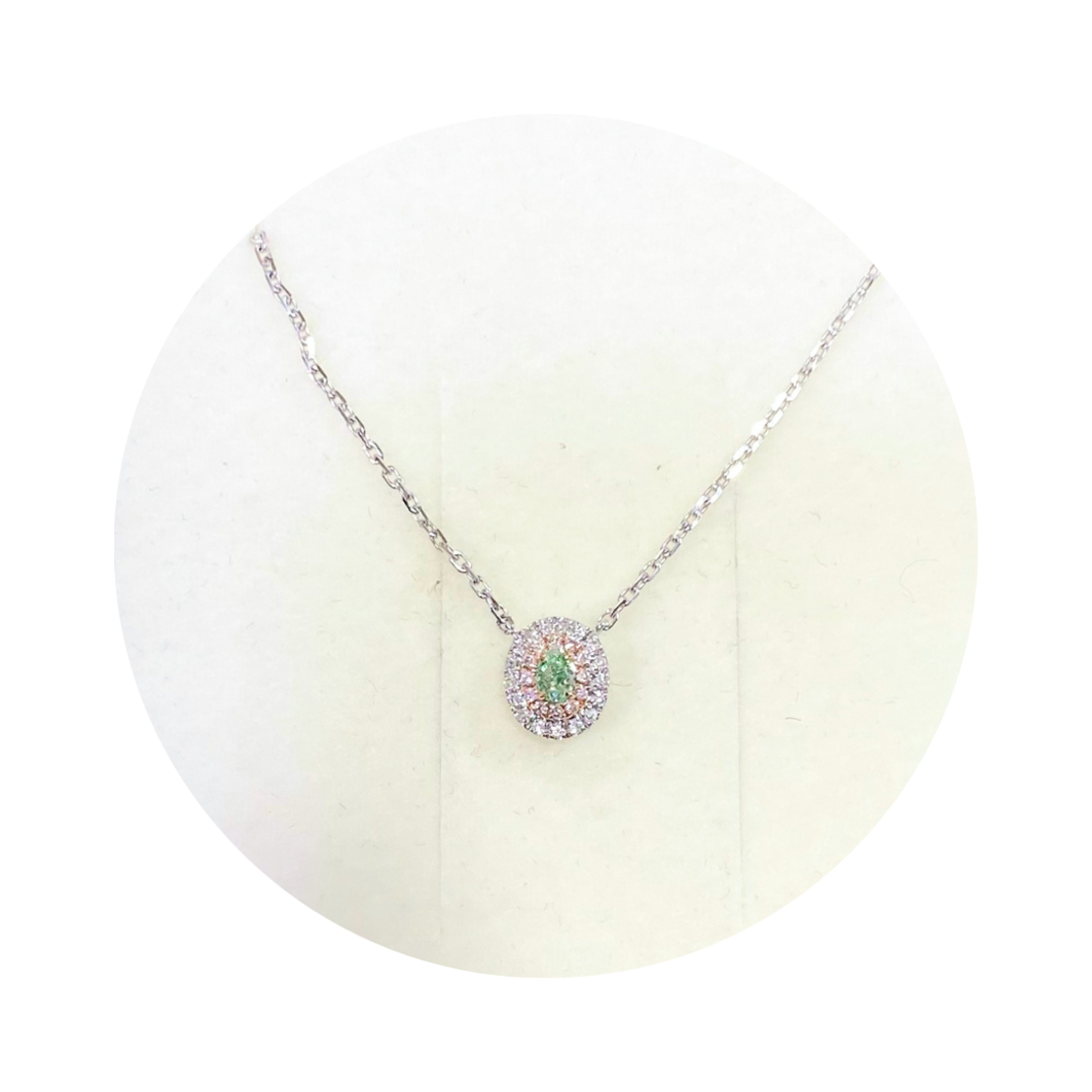 0.22 ct Green diamond necklace