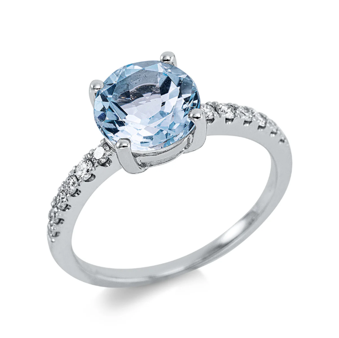 2.40 ct White gold ring with topaz and dimonds