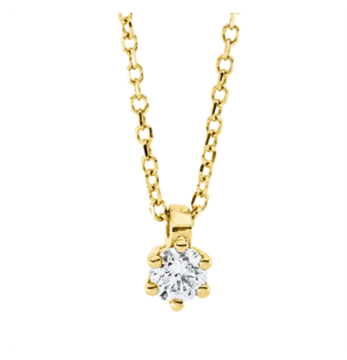 0.14 ct Classic diamond necklace in yellow gold