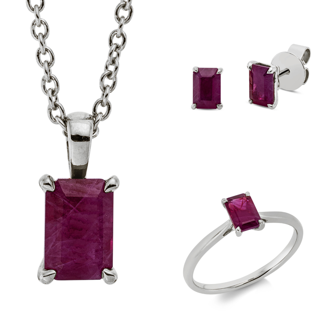 2.82 ct Set with white gold and ruby
