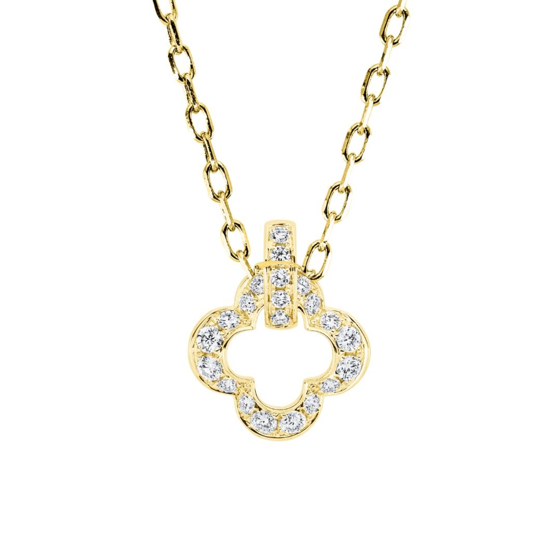 0.42 ct Yellow gold diamond necklace