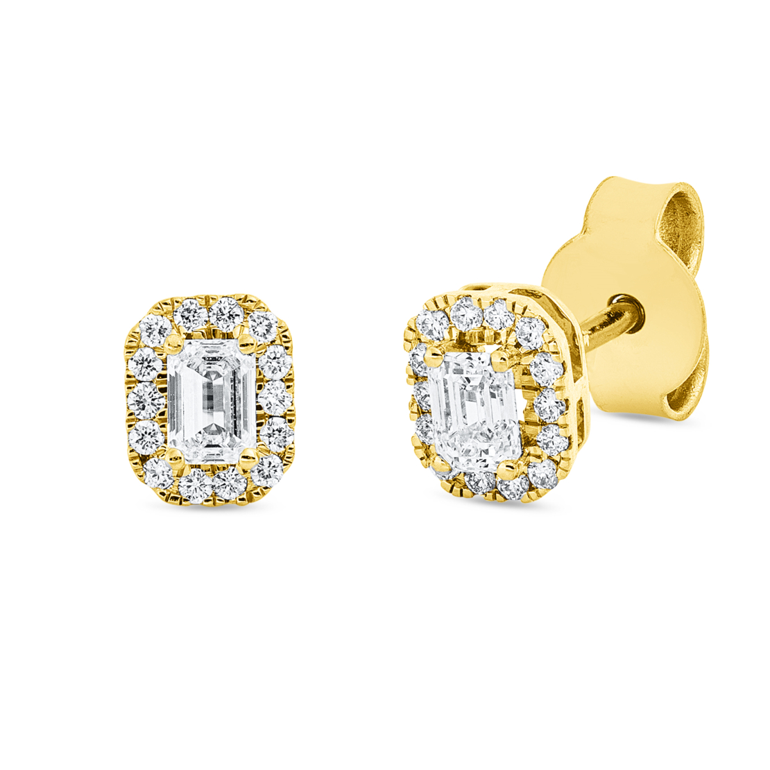 0.43 ct Yellow gold diamond earrings