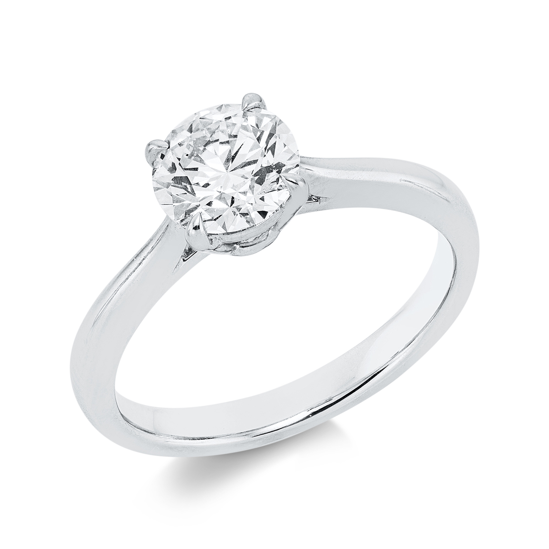 0.50 к Пръстен с диамант в бяло злато