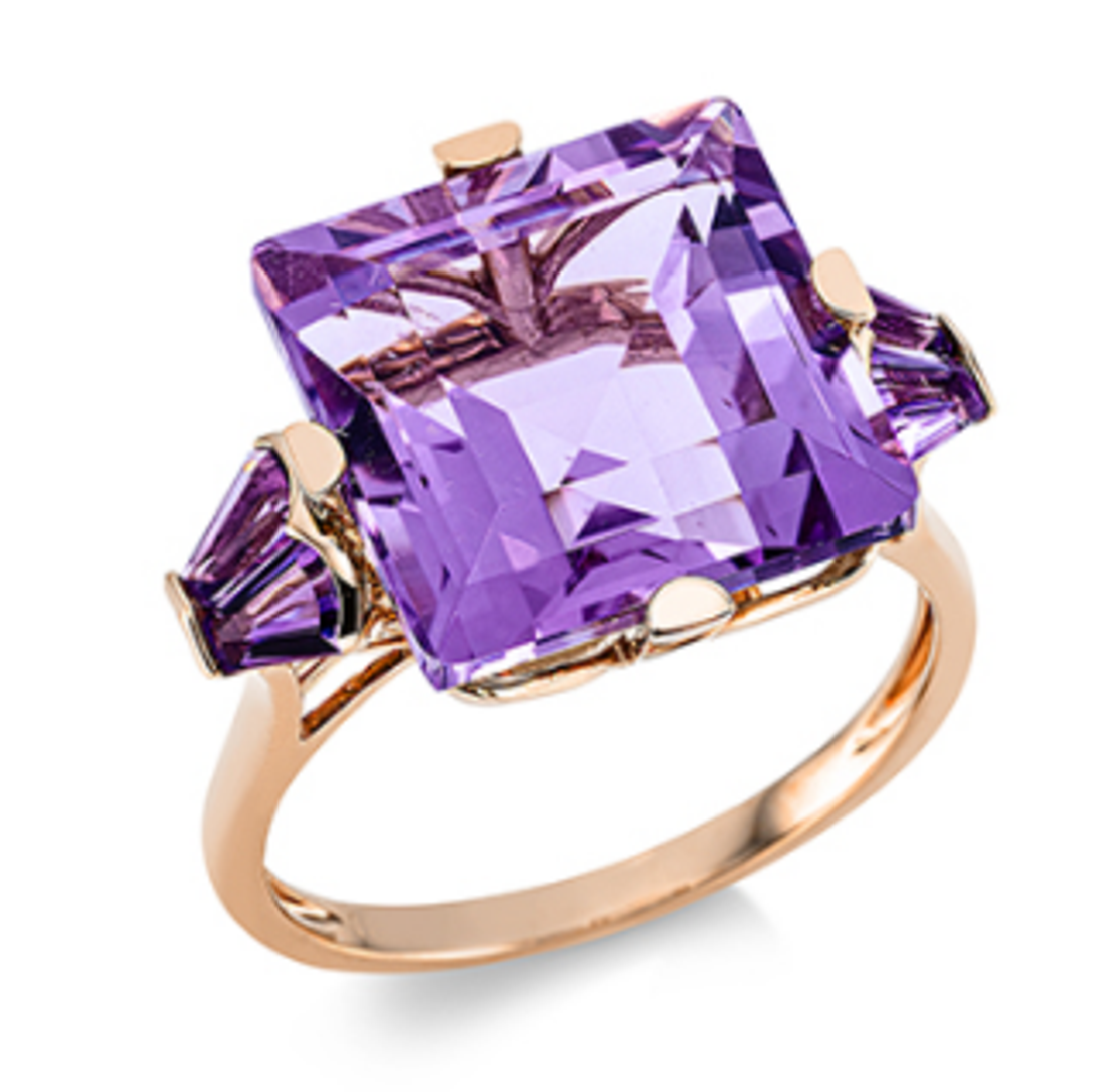 8.80 ct Rose gold ring with amethyst