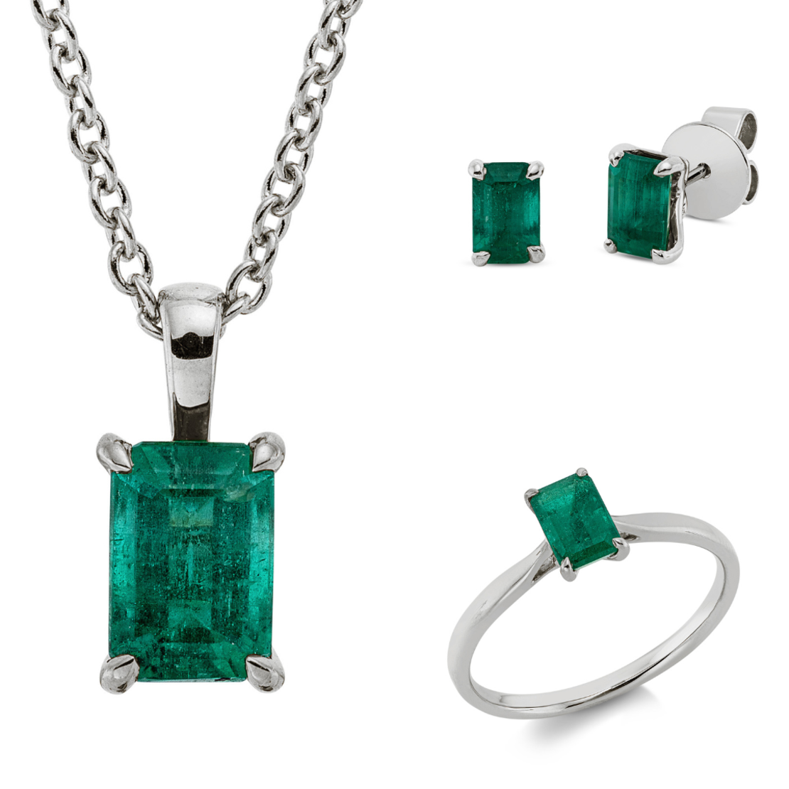 2.33 ct Set white gold with emerald
