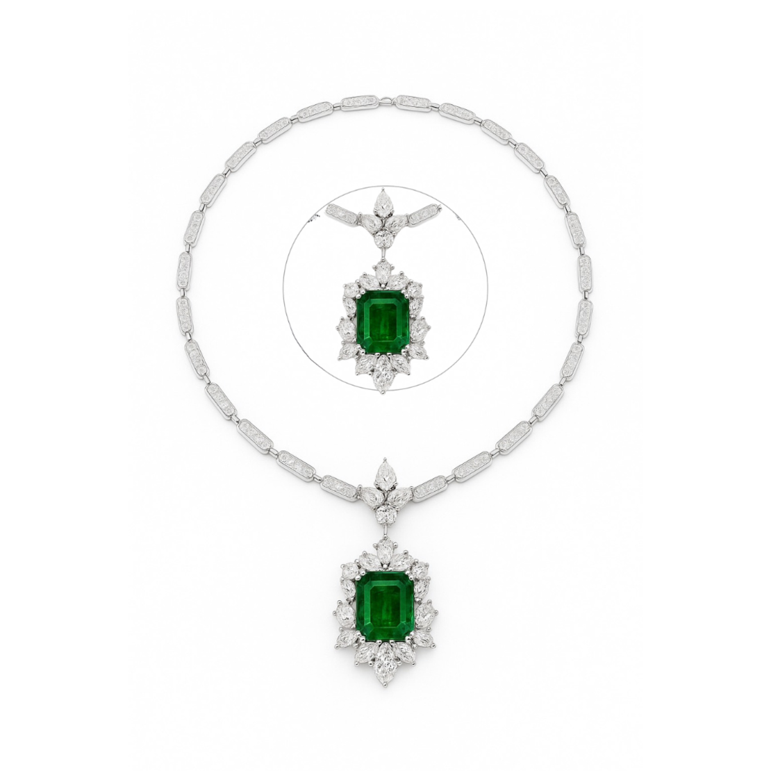 13.59 к Колие със смарагди и диаманти