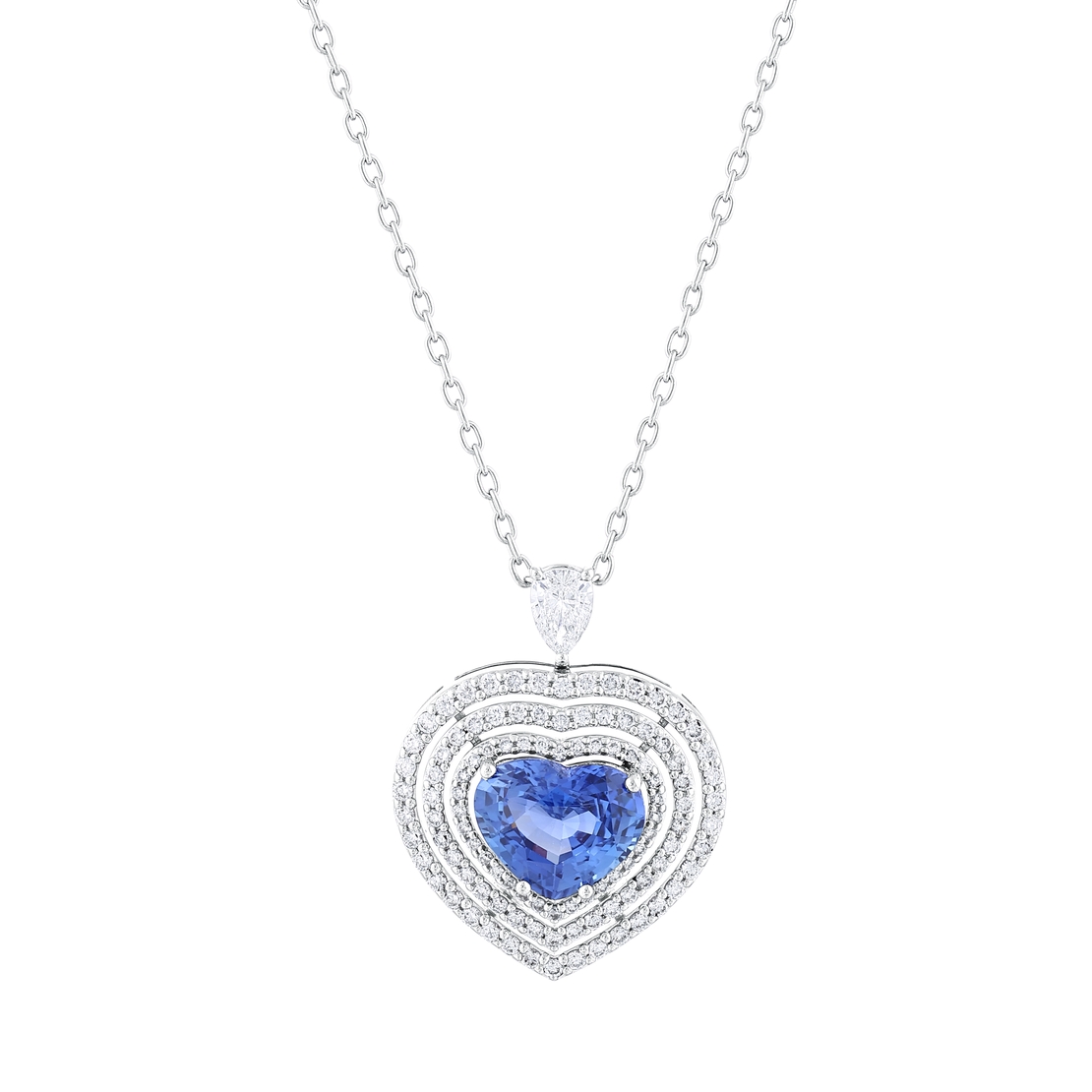 4.78 ct Necklace with sapphire and diamonds