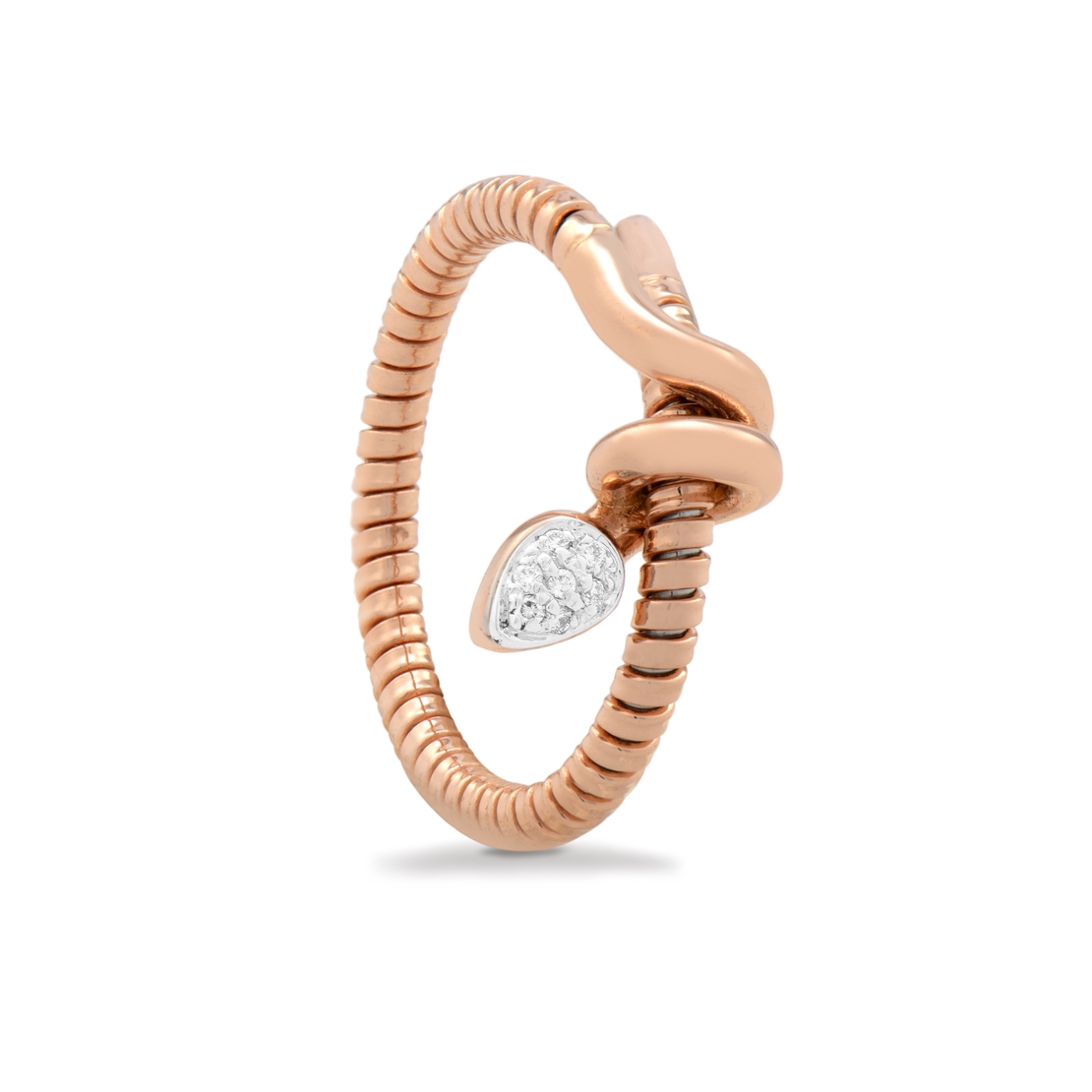0.04 к Пръстен с диаманти в розово злато