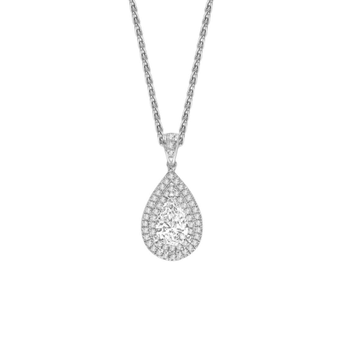 0.74 ct Pear cut diamond necklace