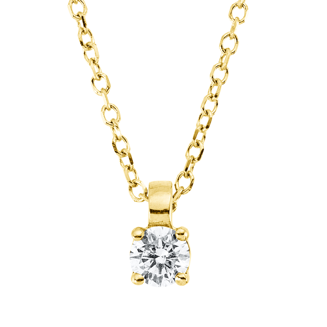 0.13 ct Classic diamond necklace in yellow gold