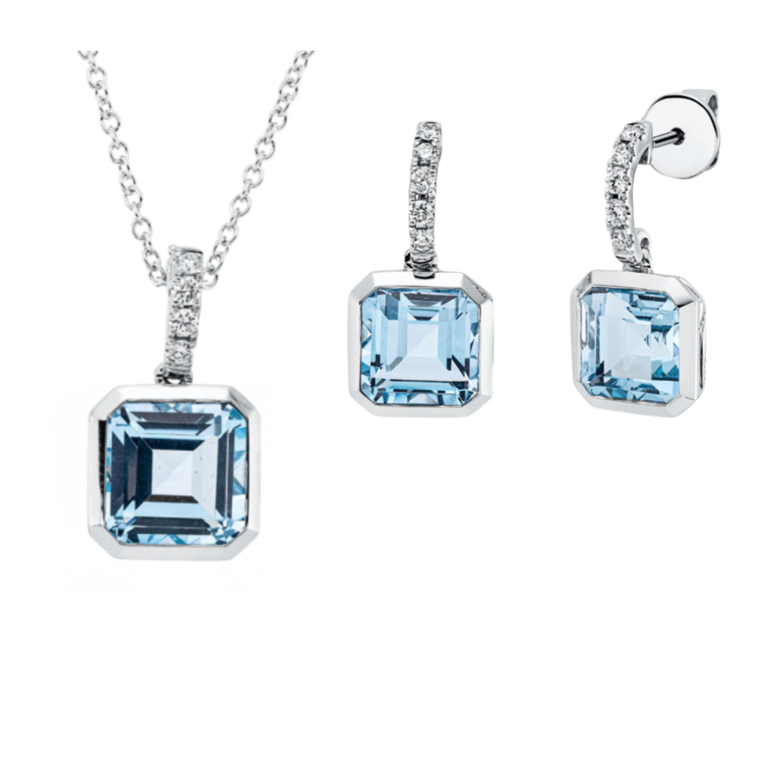 12.01 ct Set with blue topaz and diamonds