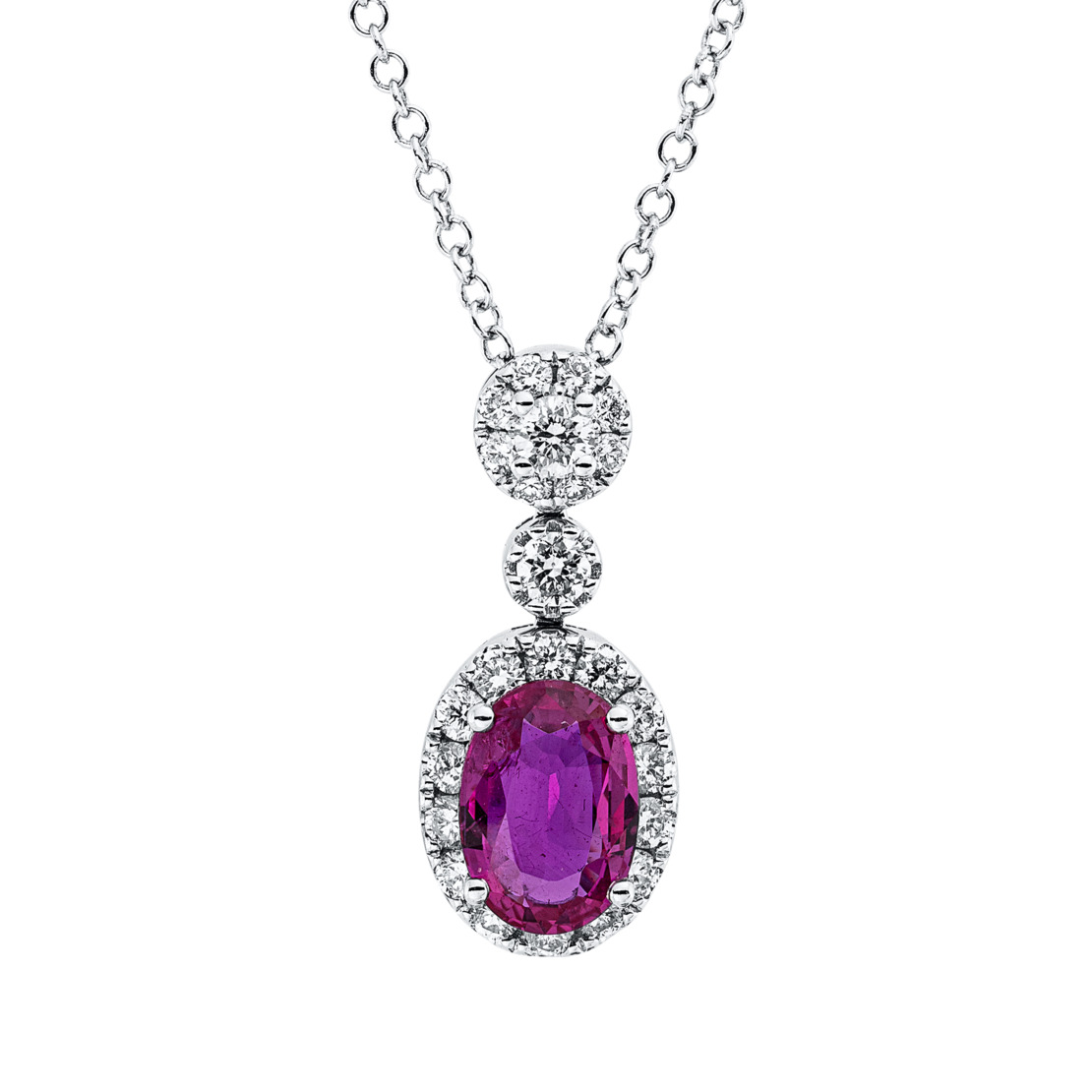 1.36 ct Necklace with ruby and diamonds