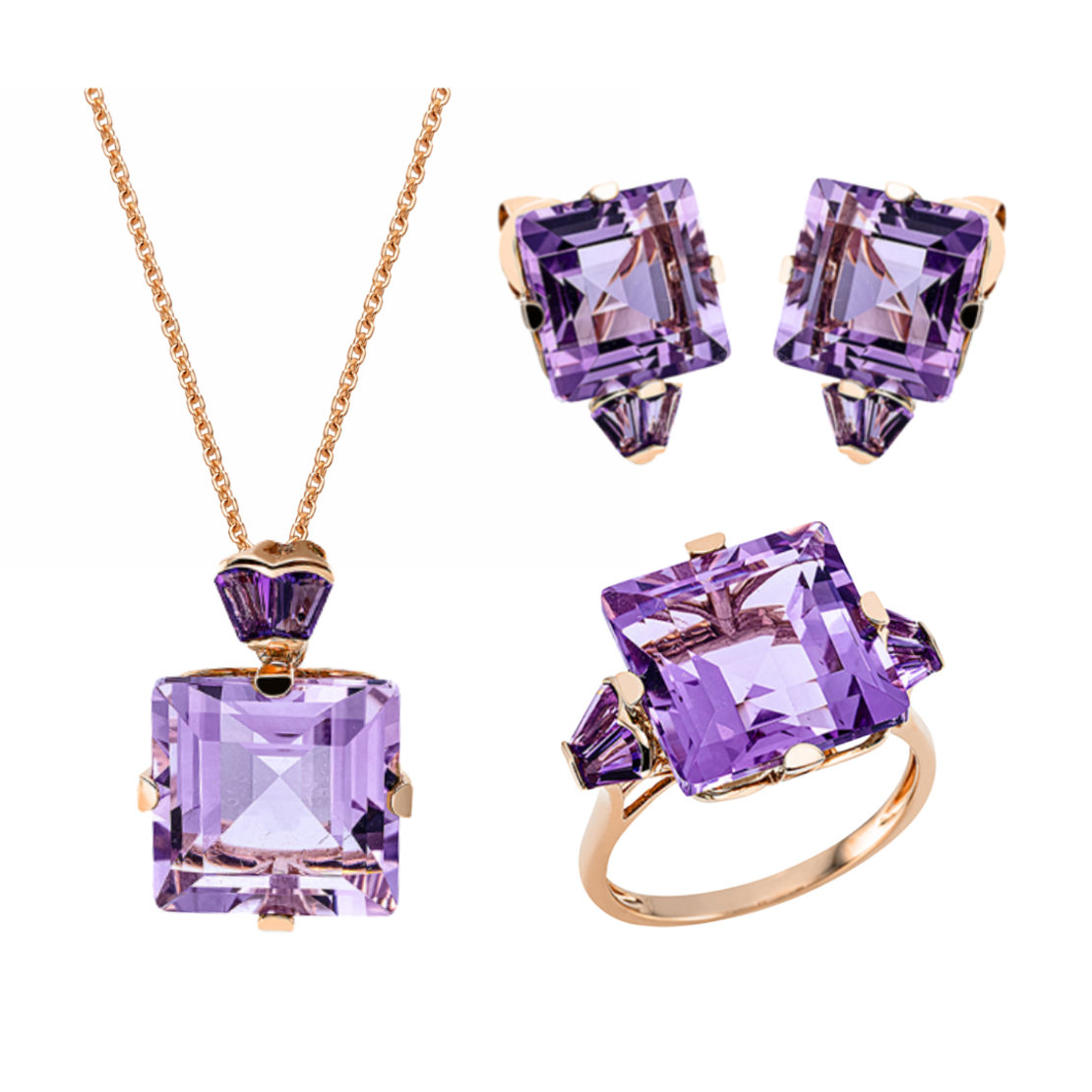 30.50 ct Set with amethyst