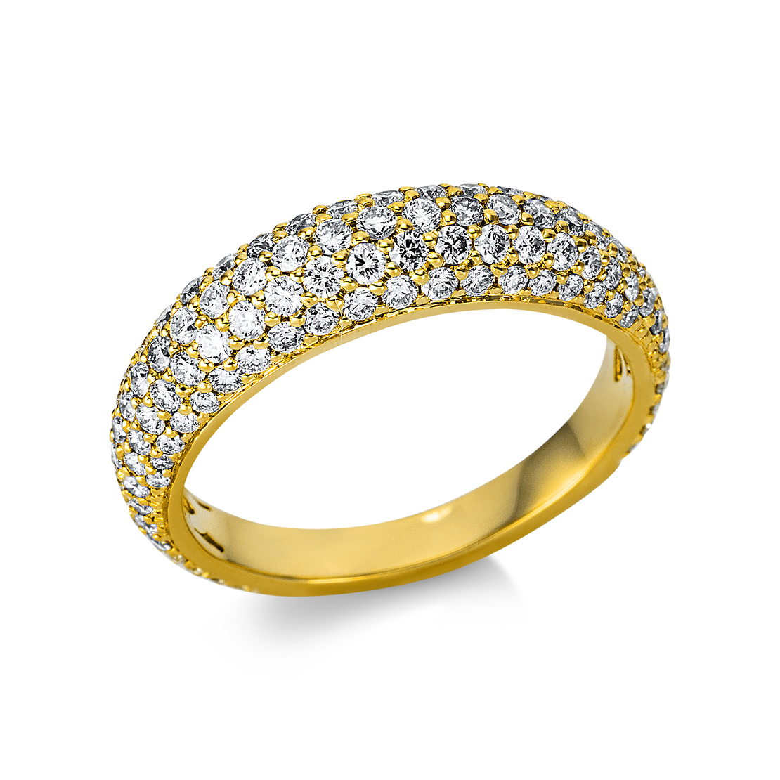 1.18 ct Yellow gold pave diamond ring