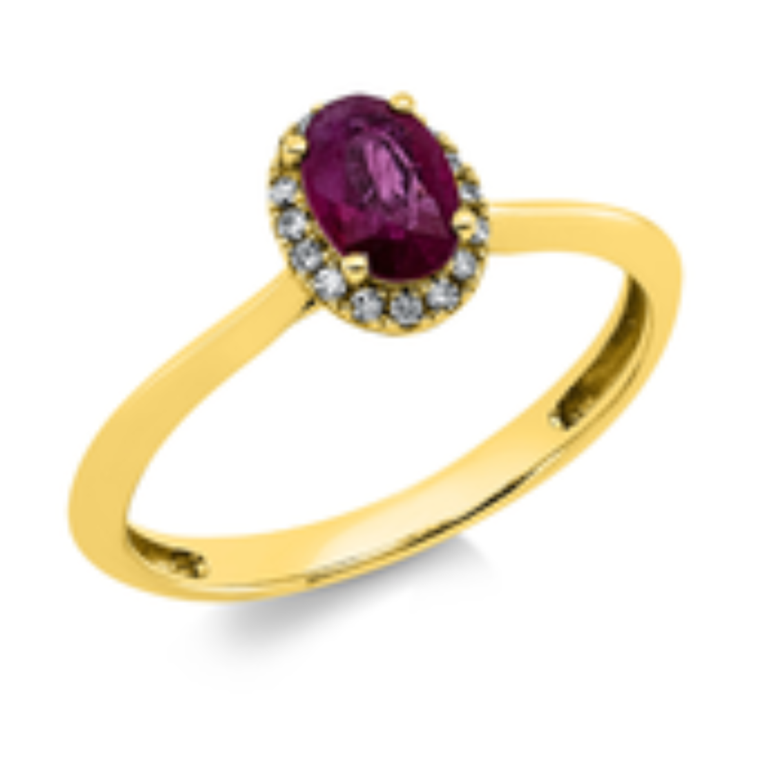 0.58 ct Ring with diamonds and rubys