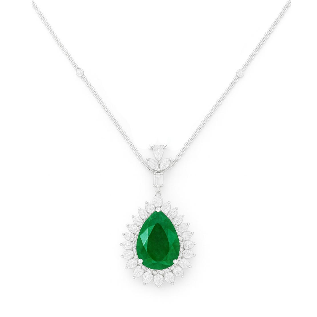 7.58 к Колие със смарагд и диаманти