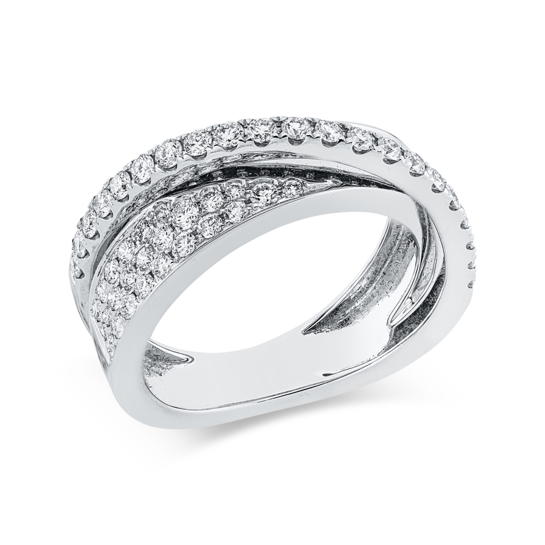 0.88 к Пръстен с диаманти от бяло злато